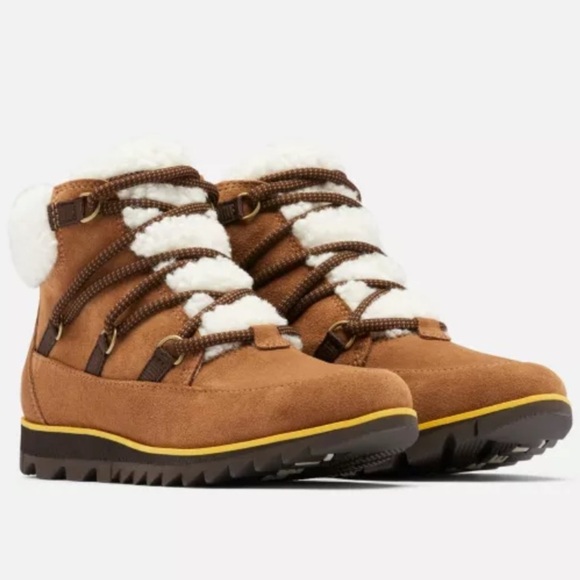 NIB HARLOW™ LACE COZY BOOTS | Brown fur sherpa Size 7.5 - Picture 4 of 8